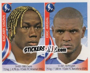 Sticker Bacary Sagna / Eric Abidal - Copa Mundial Sudáfrica 2010 - Navarrete