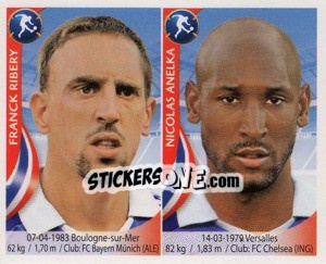 Sticker Franck Ribery / Nicolas Anelka - Copa Mundial Sudáfrica 2010 n. 63 - Navarrete