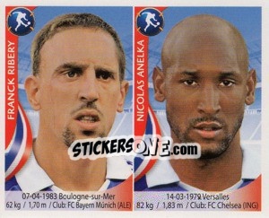 Sticker Franck Ribery / Nicolas Anelka - Copa Mundial Sudáfrica 2010 - Navarrete