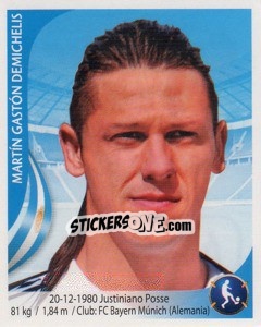 Sticker Martin Demichelis - Copa Mundial Sudáfrica 2010 - Navarrete