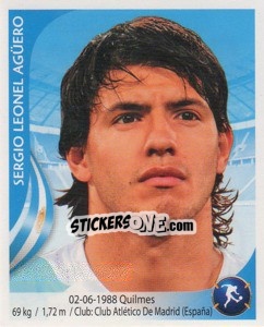Sticker Sergio Aguero - Copa Mundial Sudáfrica 2010 - Navarrete