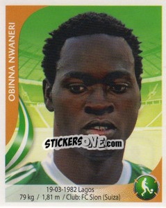 Sticker Obinna Nwaneri - Copa Mundial Sudáfrica 2010 - Navarrete