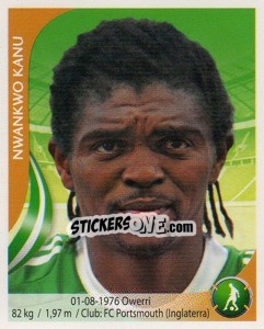 Sticker Nwankwo Kanu - Copa Mundial Sudáfrica 2010 - Navarrete