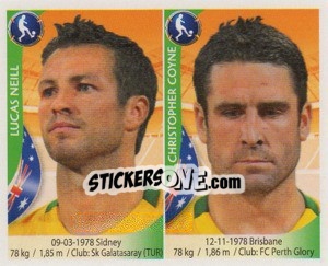 Sticker Lucas Neill / Chris Coyne - Copa Mundial Sudáfrica 2010 n. 211 - Navarrete