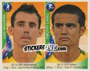 Sticker Luke Wilkshire / Tim Cahill - Copa Mundial Sudáfrica 2010 n. 215 - Navarrete