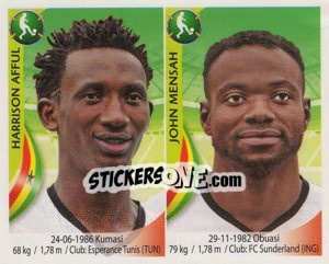 Sticker Harrison Afful / John Mensah - Copa Mundial Sudáfrica 2010 - Navarrete