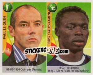 Sticker Paul Le Guen / Idriss Carlos Kameni - Copa Mundial Sudáfrica 2010 - Navarrete