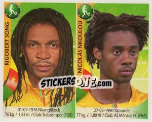 Sticker Rigobert Song / Nicolas Nkoulou - Copa Mundial Sudáfrica 2010 - Navarrete