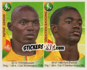 Sticker Geremi Njitap / Sebastien Bassong - Copa Mundial Sudáfrica 2010 - Navarrete