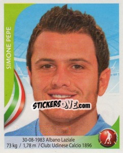 Sticker Simone Pepe - Copa Mundial Sudáfrica 2010 - Navarrete
