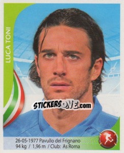 Sticker Luca Toni - Copa Mundial Sudáfrica 2010 - Navarrete