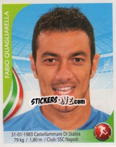 Sticker Fabio Quagliarella - Copa Mundial Sudáfrica 2010 n. 298 - Navarrete