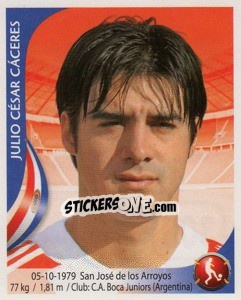 Sticker Julio Cesar Caceres - Copa Mundial Sudáfrica 2010 - Navarrete