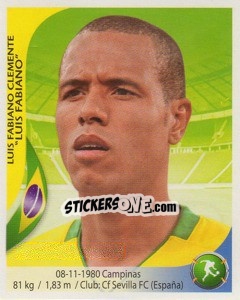 Sticker Luis Fabiano - Copa Mundial Sudáfrica 2010 - Navarrete