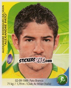 Sticker Alexandre Pato - Copa Mundial Sudáfrica 2010 - Navarrete