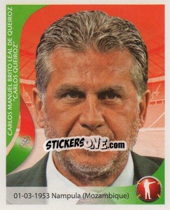Sticker Carlos Queiroz - Copa Mundial Sudáfrica 2010 - Navarrete