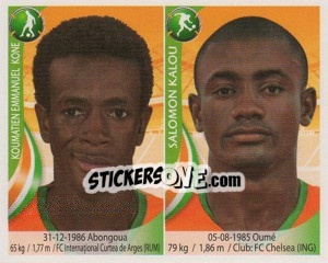 Sticker Emmanuel Kone / Salomon Kalou - Copa Mundial Sudáfrica 2010 n. 377 - Navarrete