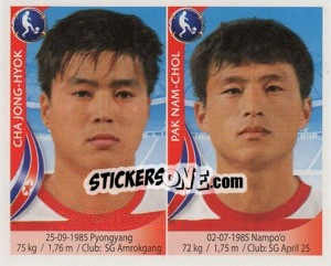 Sticker Cha Jong-Hyok / pak Nam-Chol - Copa Mundial Sudáfrica 2010 - Navarrete