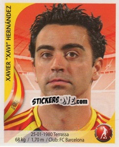 Sticker Xavi Hernandez - Copa Mundial Sudáfrica 2010 - Navarrete