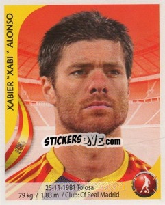 Sticker Xabi Alonso - Copa Mundial Sudáfrica 2010 n. 398 - Navarrete