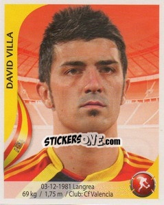 Sticker David Villa - Copa Mundial Sudáfrica 2010 - Navarrete