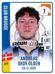Sticker Andreas Skov Olsen - Belgian Pro League 2022-2023 n. 80 - Panini