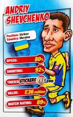 Sticker Andriy Shevchenko - World Cup 2006 Trump Cards n. 20 - KONZUM