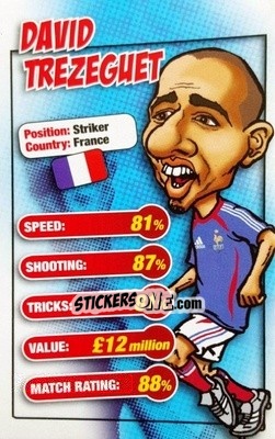 Sticker David Trezeguet - World Cup 2006 Trump Cards - KONZUM