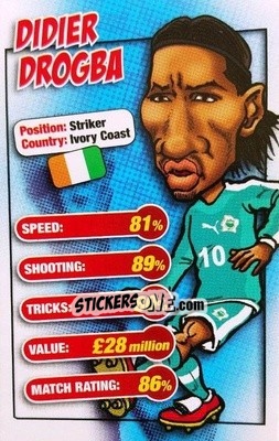 Sticker Didier Drogba - World Cup 2006 Trump Cards n. 11 - KONZUM