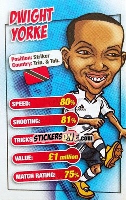 Sticker Dwight Yorke - World Cup 2006 Trump Cards n. 36 - KONZUM
