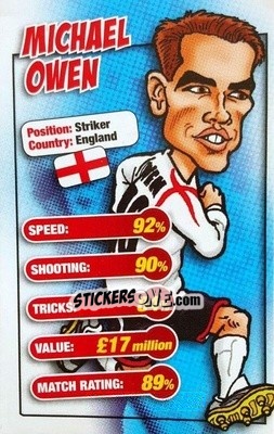 Sticker Michael Owen - World Cup 2006 Trump Cards - KONZUM