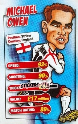 Sticker Michael Owen - World Cup 2006 Trump Cards n. 31 - KONZUM