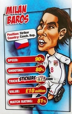 Sticker Milan Baros - World Cup 2006 Trump Cards - KONZUM