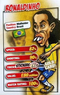 Sticker Ronaldinho - World Cup 2006 Trump Cards n. 2 - KONZUM