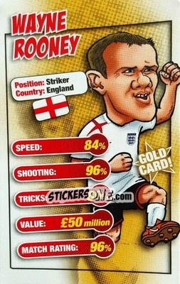 Sticker Wayne Rooney - World Cup 2006 Trump Cards n. 19 - KONZUM
