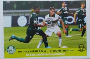 Sticker 30 Rodada - Endrick - Brasileirão 2022 - Palmeiras Campeão n. 34 - Panini