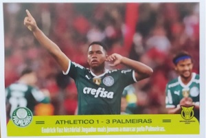 Sticker 34 Rodada - Endrick - Brasileirão 2022 - Palmeiras Campeão - Panini