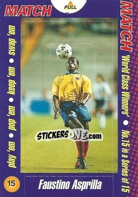 Sticker Tino Asprilla - World Class Winners 1996 - MATCH