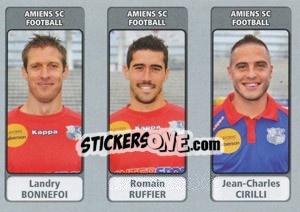 Cromo Landry Bonnefoi / Romain Ruffier / Jean-Charles Cirilli - FOOT 2011-2012 - Panini