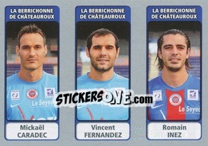 Cromo Mickaël Caradec / Vincent Fernandez / Romain Inez - FOOT 2011-2012 - Panini