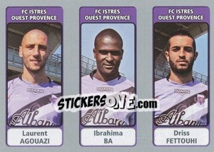 Sticker Laurent Agouazi / Ibrahima Ba / Driss Fettouhi - FOOT 2011-2012 - Panini