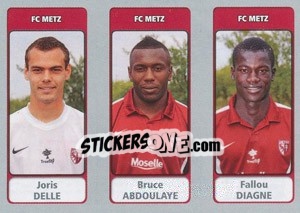 Cromo Joris Delle / Bruce Abdoulaye / Fallou Diagne - FOOT 2011-2012 - Panini