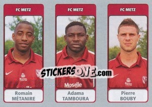 Sticker Romain Métanire / Adama Tamboura / Pierre Bouby - FOOT 2011-2012 n. 595 - Panini