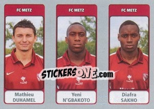 Sticker Mathieu Duhamel / Yeni N'Gbakoto / Diafra Sakho - FOOT 2011-2012 n. 598 - Panini