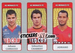 Cromo Johann Carrasso / Sébastien Chabbert / Adriano - FOOT 2011-2012 - Panini