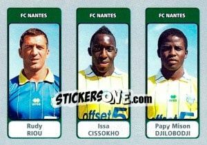 Sticker Rudy Riou / Issa Cissokho / Papy Mison Djilobodji - FOOT 2011-2012 n. 608 - Panini