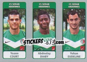 Cromo Yoann Court / Abdoulay Diaby / Yohan Eudeline - FOOT 2011-2012 - Panini