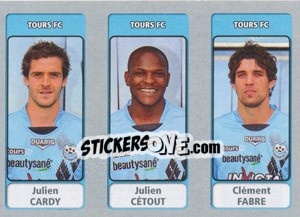 Sticker Julien Cardy / Julien Cétout / Clément Fabre - FOOT 2011-2012 - Panini