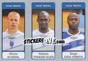 Sticker Olivier Blondel / Yohann Thuram-Ulien / Éloge Enza Yamissi - FOOT 2011-2012 n. 636 - Panini