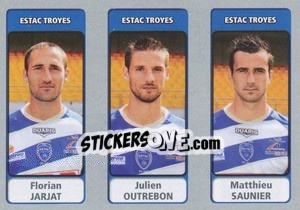 Sticker Florian Jarjat / Julien Outrebon / Matthieu Saunier - FOOT 2011-2012 n. 637 - Panini